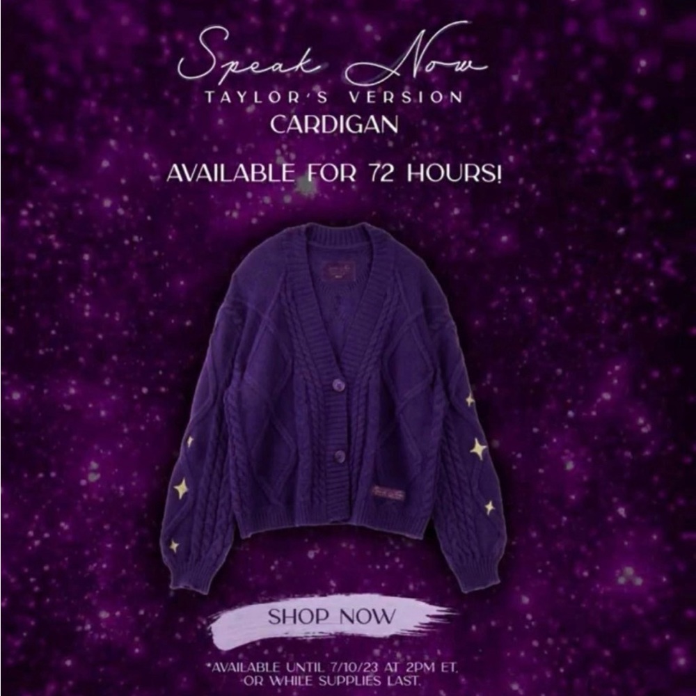 Speak Now (Taylor's Version) Cardigan XS/SM